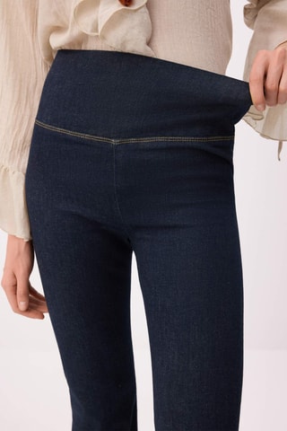 Calças de ganga skinny cintura subida - Azul-escuro