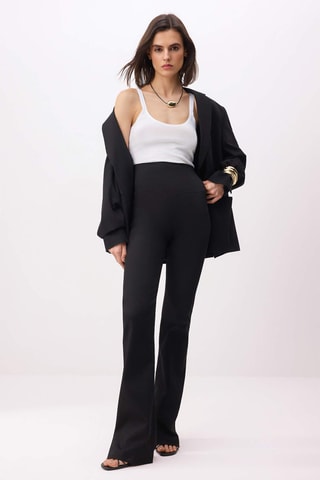 Calças de ganga skinny cintura subida - Preto