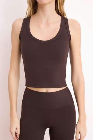 Camisola de alças - Castanho