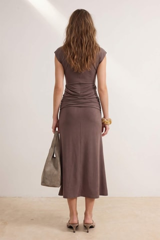 Robe midi - Marron