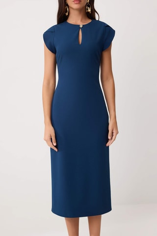 Vestido midi - Azul-escuro