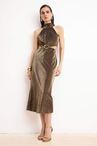 Vestido midi - Dourado