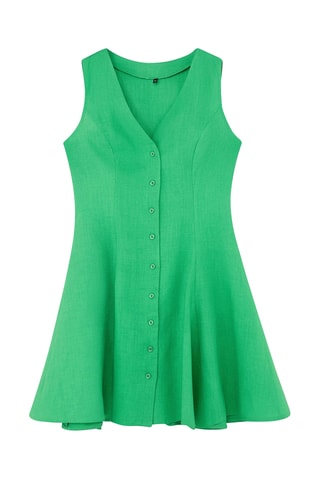 Vestido camisa em linho - Verde