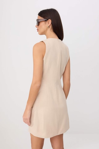 Vestido direito - Bege