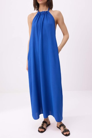 Vestido comprido - Azul-escuro