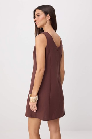 Vestido direito - Castanho