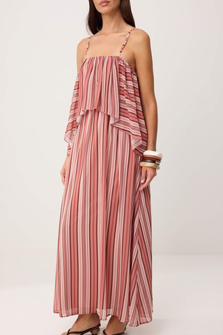 Vestido comprido - Rosa e multicor