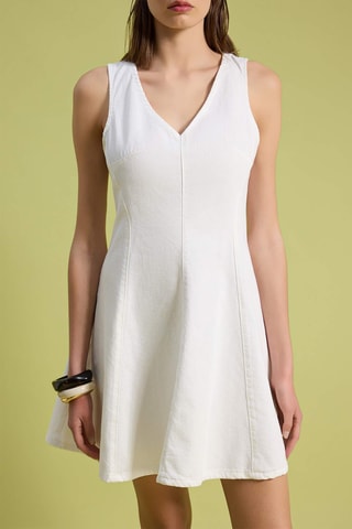 Vestido trapézio - Cru