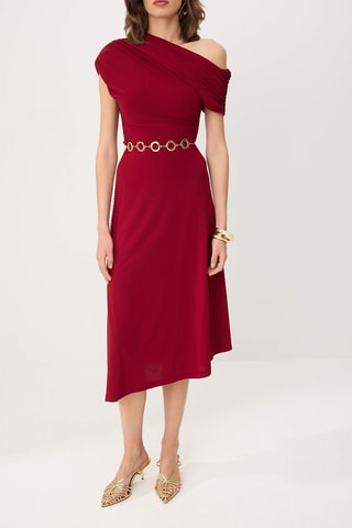 Vestido midi - Bordô