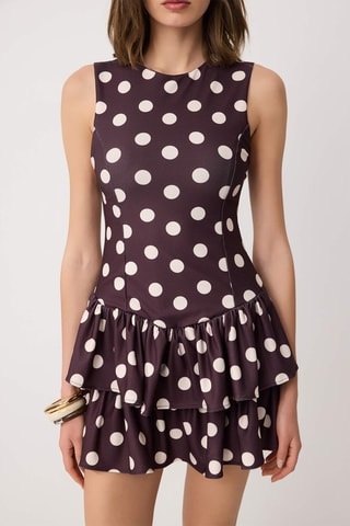 Vestido estilo patinadora - Cru - Castanho