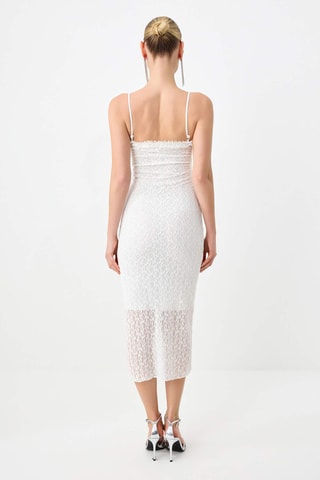 Vestido justo em renda - Branco