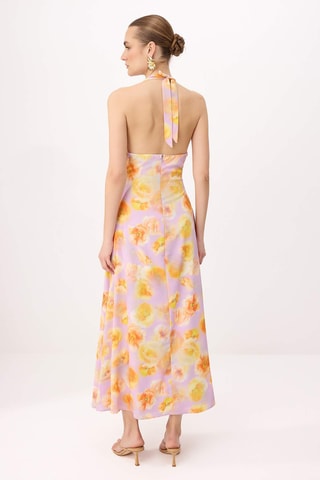 Vestido comprido - Violeta e multicor