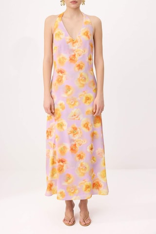 Vestido comprido - Violeta e multicor
