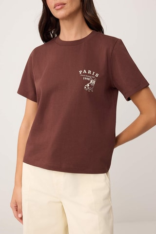 T-shirt regular - Castanho