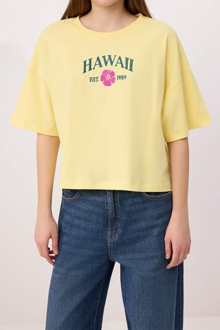 T-shirt boxy - Amarelo-claro