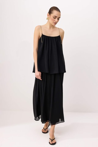 Vestido efeito ilusório - Preto