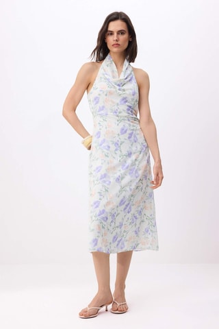 Vestido drapeado - Multicor