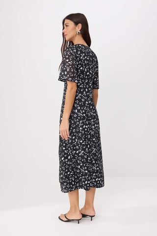 Vestido midi - Preto e branco