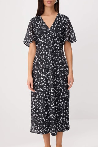 Vestido midi - Preto e branco