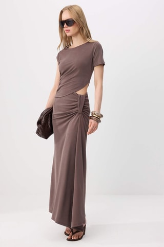 Vestido comprido - Castanho