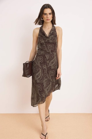 Vestido drapeado - Multicor