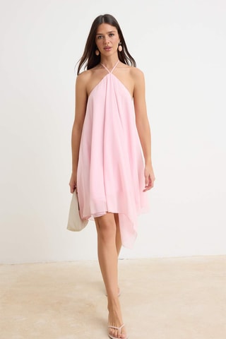Vestido trapézio - Rosa-claro
