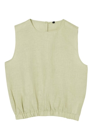Crop top em linho - Verde-claro