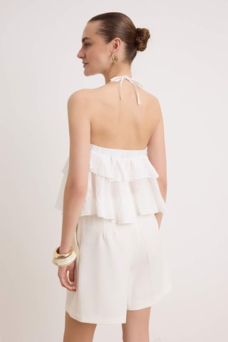 Top com folhos - Branco