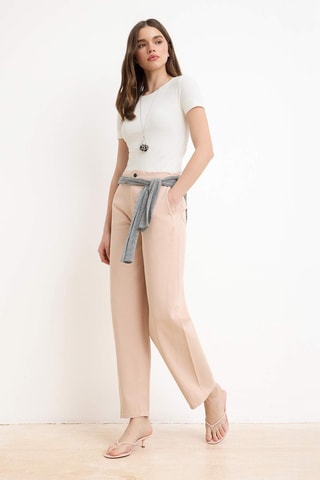 Calças de ganga baggy cintura subida - Rosa