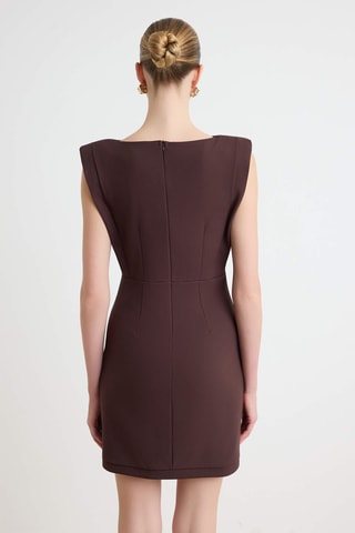 Vestido justo - Castanho