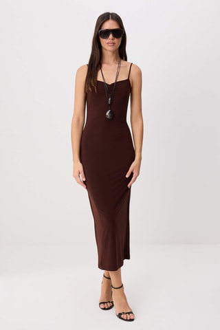 Robe fourreau - Marron