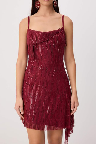 Vestido estilo patinadora - Bordô