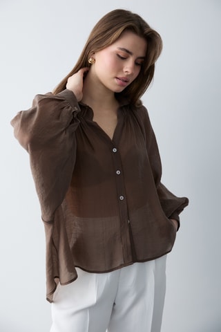 Camisa slim - Castanho