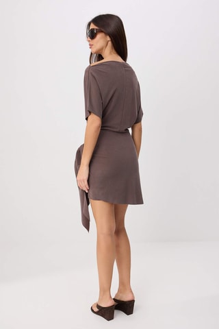 Vestido estilo patinadora - Castanho-claro