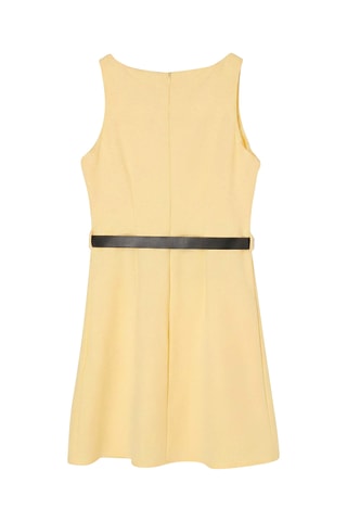 Vestido trapézio - Preto - Amarelo