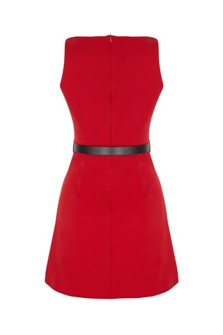 Vestido trapézio - Preto - Vermelho