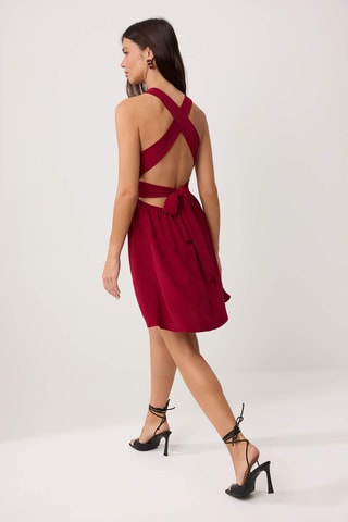 Vestido estilo patinadora - Bordô