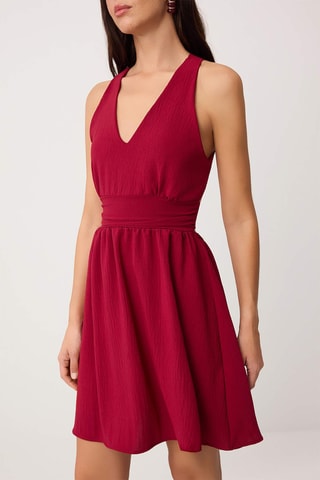 Vestido estilo patinadora - Bordô