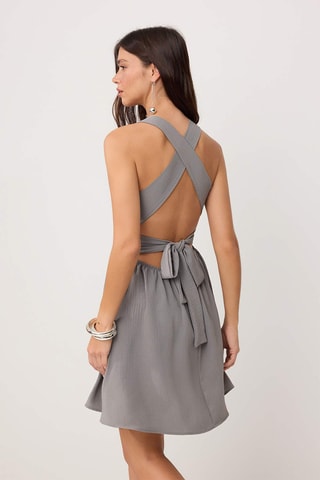 Vestido estilo patinadora - Cinzento