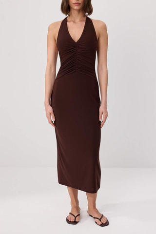 Robe midi - Marron