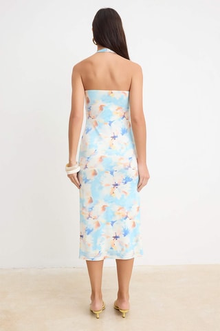 Robe midi - Bleu