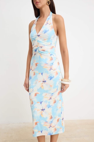 Robe midi - Bleu