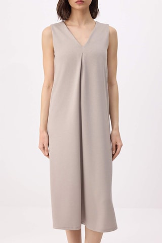 Vestido trapézio - Bege