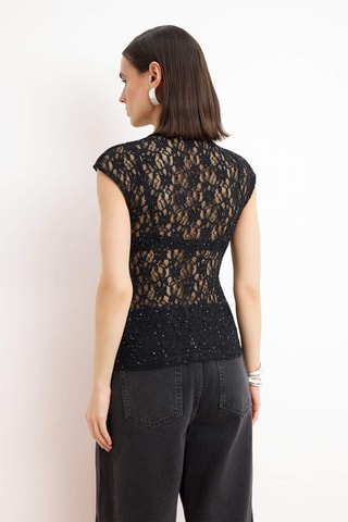 Túnica em renda - Preto
