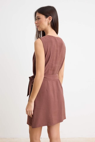 Vestido traçado - Castanho