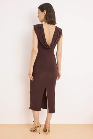 Vestido midi - Castanho