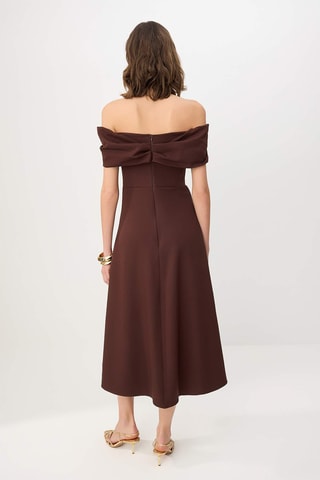 Vestido midi - Castanho