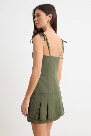 Vestido cintura descida - Caqui