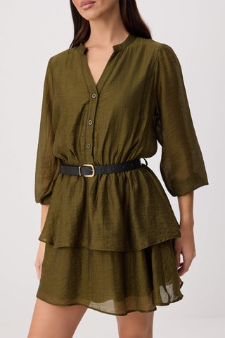 Vestido estilo patinadora - Caqui