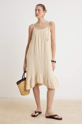 Vestido midi - Bege